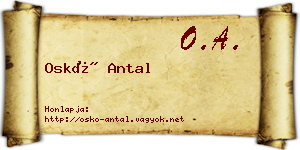 Oskó Antal névjegykártya